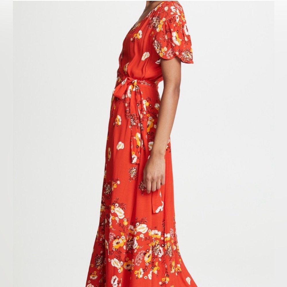 Free People Gorgeous Jess Floral Boho Wrap Maxi Dress Size Small - Picture 3 of 10